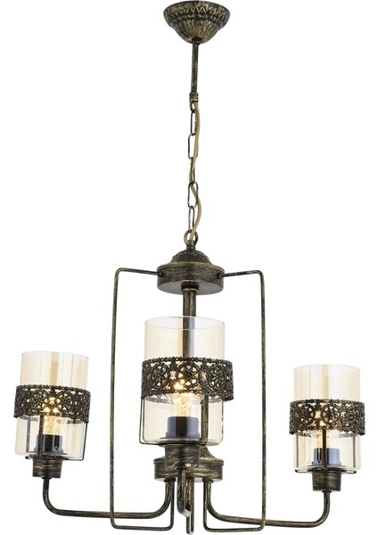 AV-4196-3E Eskitme Kaplama Modern Avize E27 Metal Cam 56cm indirimleri
