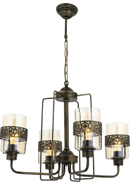 AV-4196-4E Eskitme Kaplama Modern Avize E27 Metal Cam 56cm indirimleri