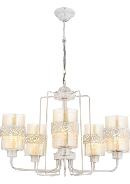 AV-4196-5B Beyaz Boyalı Modern Avize E27 Metal Cam 56cm indirimleri