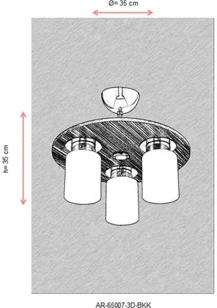 AR-65007-3D-BKK Kahverengi Boyalı Modern Avize E14 Ahşap 35cm indirimleri