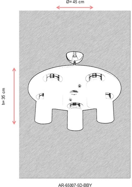 AR-65007-5D-BBY Beyaz Boyalı Modern Avize E14 Ahşap 45cm indirimleri
