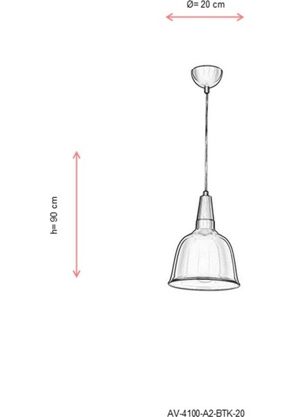 AV-4100-A2-BTK-20 Turkuaz Boyalı Modern Avize E27 Metal Ahşap 20cm