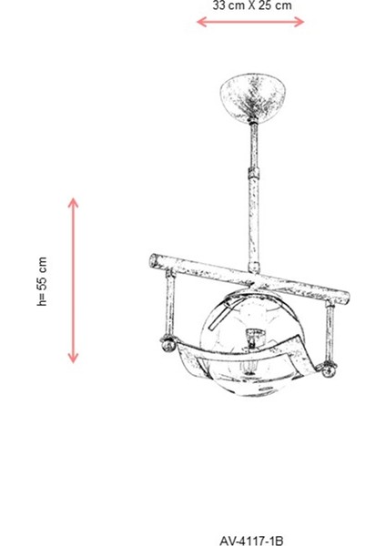 AV-4117-1B Beyaz Boyalı Modern Avize E27 Metal Cam 33x25cm indirimleri