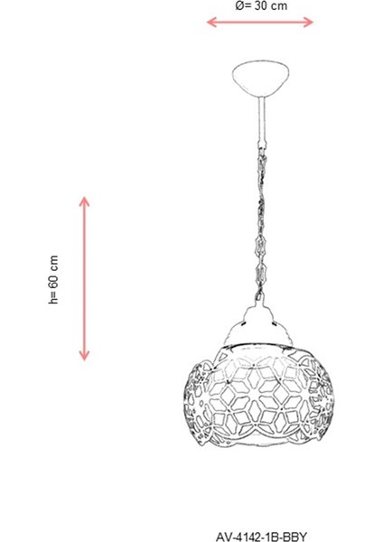 AV-4142-1B-BBY Beyaz Boyalı Modern Avize E27 Metal Cam 30cm indirimleri