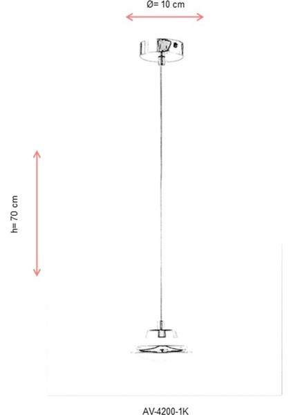 AV-4200-1K Krom Kaplama Modern Avize LED Metal Cam 10cm indirimleri