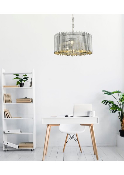 AV-60056-K50 Krom Kaplama Modern Avize E14 Metal 50cm