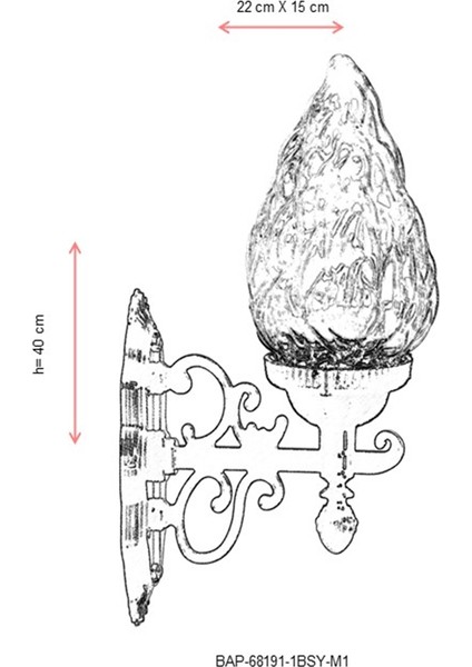 BAP-68191-1BSY-M1 Siyah Boyalı Dış Mekan Aydınlatma E27 ABS Akrilik Cam 22x15cm fırsatları