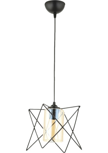 AV-65076-BSY Siyah Boyalı Modern Avize E27 Metal Cam 20x20cm fırsatları