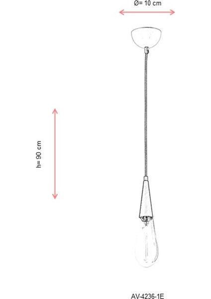 AV-60059-1E Eskitme Kaplama Modern Avize E14 Metal Cam 10cm modelleri