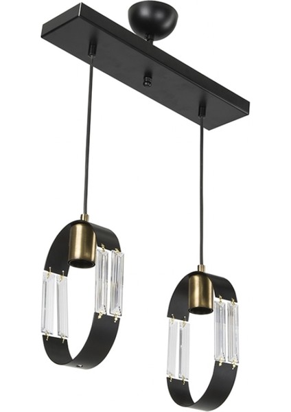 AV-65185-2Y-BSY Siyah Boyalı Modern Avize E27 Metal Cam 30x12cm modelleri