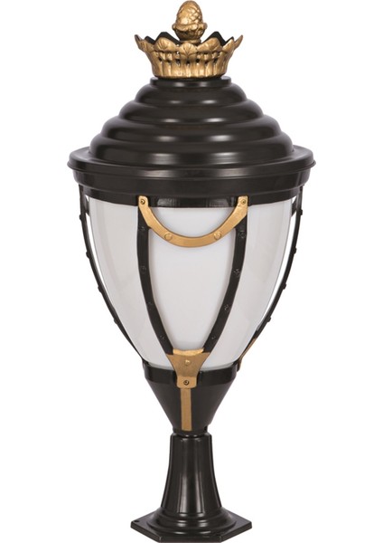 BSU-68001-SOP Sarı/Siyah Boyalı Dış Mekan Aydınlatma E27 Aluminyum Polikarbon Cam 45cm