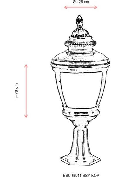 BSU-68011-BSY-KOP Kahverengi/Siyah Boyalı Dış Mekan Aydınlatma E27 Aluminyum Polikarbon Cam 26cm modelleri