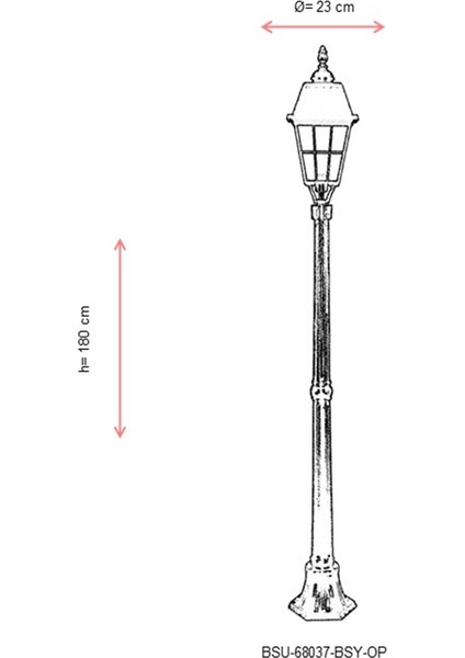 BSU-68037-BSY-OP Siyah Boyalı Dış Mekan Aydınlatma E27 Aluminyum Cam 23cm modelleri