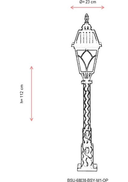 BSU-68038-BSY-M1-OP Siyah Boyalı Dış Mekan Aydınlatma E27 Aluminyum Cam 23cm modelleri