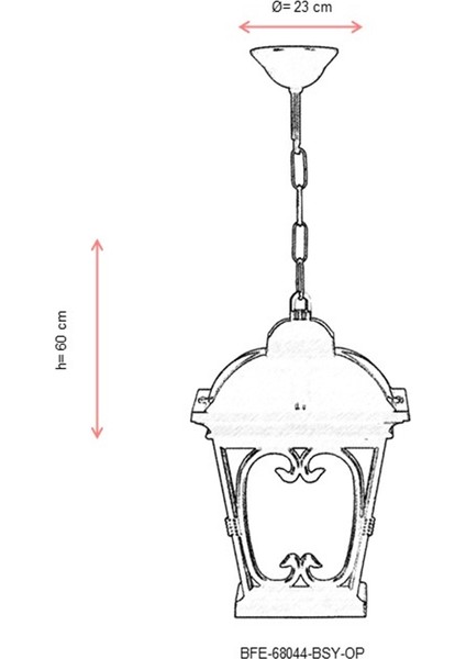 AVONNI BFE-68044-BSY-OP Siyah Boyalı Dış Mekan Aydınlatma E27 Aluminyum Cam 23cm