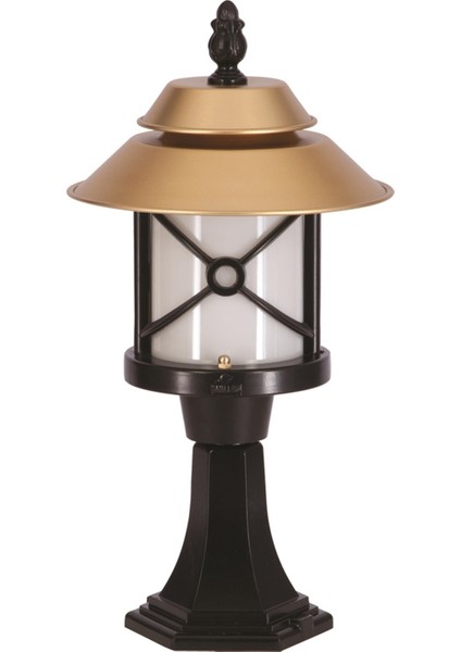BSU-68049-BSA-KOP Sarı/Siyah Boyalı Dış Mekan Aydınlatma E27 Aluminyum Polikarbon Cam 30cm