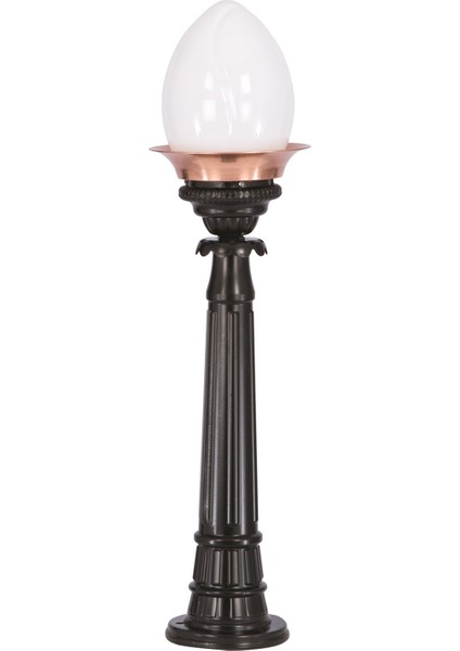 BSU-68050-BSY-OP Sarı/Siyah Boyalı Dış Mekan Aydınlatma E27 Aluminyum Döküm Dip Akrilik Cam 22cm