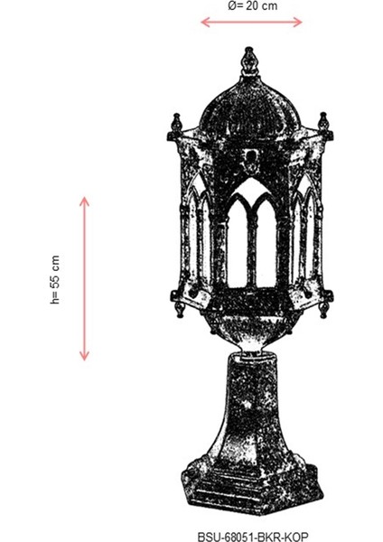 BSU-68051-BKR-KOP Kahverengi Boyalı Dış Mekan Aydınlatma E27 Aluminyum Polikarbon Cam 20cm modelleri