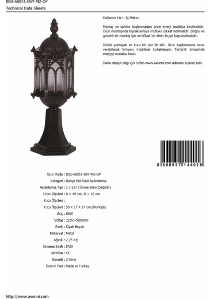 BSU-68051-BSY-M2-OP Siyah Boyalı Dış Mekan Aydınlatma E27 Aluminyum Polikarbon Cam 15cm fırsatları