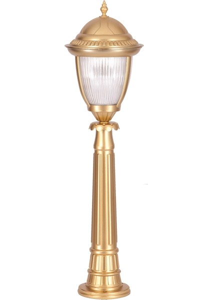 BSU-68053-BSA-B Sarı Boyalı Dış Mekan Aydınlatma E27 Aluminyum Döküm Dip Polikarbon Cam 25cm