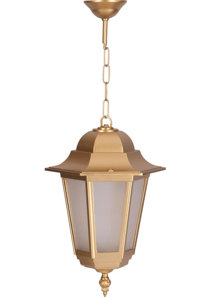 BFE-68054-BSA-OP Sarı Boyalı Dış Mekan Aydınlatma E27 Aluminyum Döküm Dip Polikarbon Cam 27cm