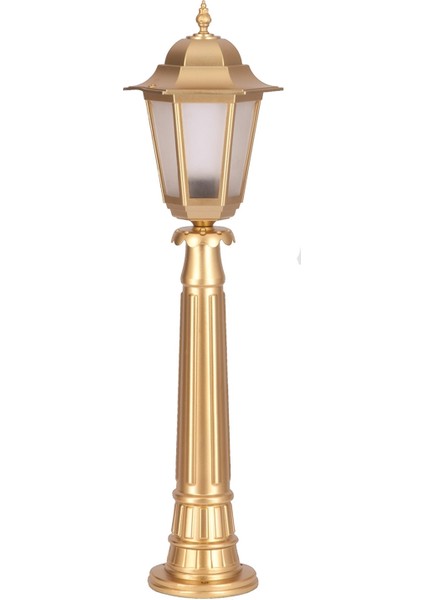 BSU-68054-BSA-BOP Sarı Boyalı Dış Mekan Aydınlatma E27 Aluminyum Döküm Dip Polikarbon Cam 27cm