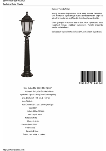 BSU-68054-BSY-M1-BOP Siyah Boyalı Dış Mekan Aydınlatma E27 Aluminyum Polikarbon Cam 27cm fırsatları