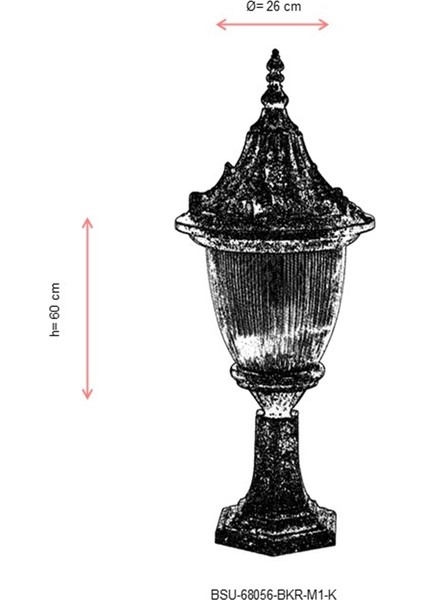 BSU-68056-BKR-M1-K Kahverengi Boyalı Dış Mekan Aydınlatma E27 Aluminyum Polikarbon Cam 26cm modelleri