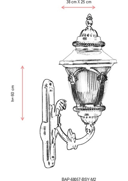 BAP-68057-BSY-M2 Kahverengi/Siyah Boyalı Dış Mekan Aydınlatma E27 Aluminyum Polikarbon Cam 38x25cm modelleri