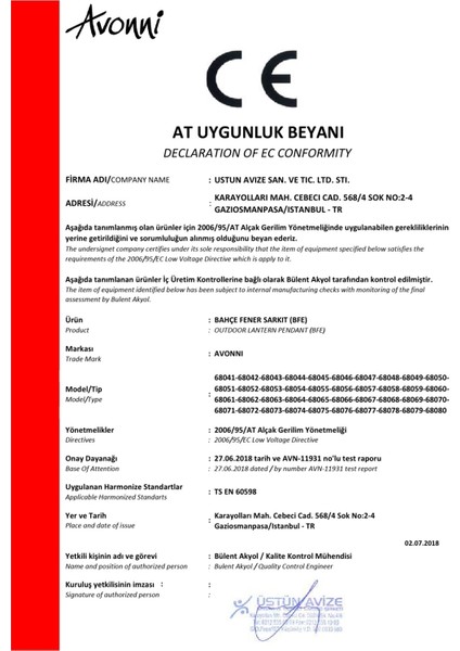 BFE-68060-BSA-OP Sarı Boyalı Dış Mekan Aydınlatma E27 Aluminyum Polikarbon Cam 30cm