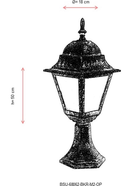 BSU-68062-BKR-M2-OP Kahverengi Boyalı Dış Mekan Aydınlatma E27 Aluminyum Polikarbon Cam 18cm modelleri
