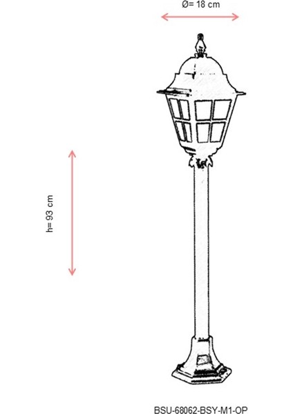 BSU-68062-BSY-M1-OP Siyah Boyalı Dış Mekan Aydınlatma E27 Aluminyum Polikarbon Cam 18cm modelleri