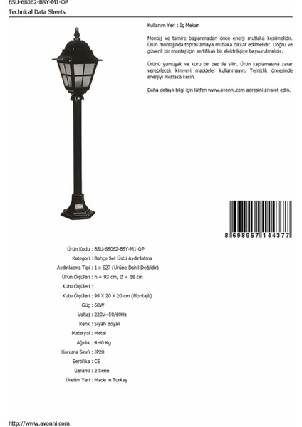 BSU-68062-BSY-M1-OP Siyah Boyalı Dış Mekan Aydınlatma E27 Aluminyum Polikarbon Cam 18cm fırsatları