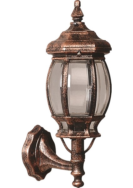 BAP-68063-BKR- Kahverengi Boyalı Dış Mekan Aydınlatma E27 Aluminyum Polikarbon Cam 25x20cm