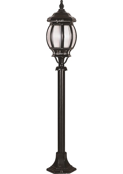 BSU-68063-BSY-M2-B Siyah Boyalı Dış Mekan Aydınlatma E27 Aluminyum Döküm Dip Polikarbon Cam 20cm