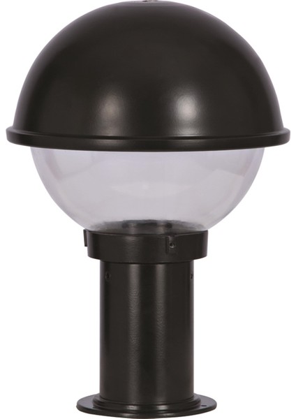 BSU-68064-BSY-M1-K Siyah Boyalı Dış Mekan Aydınlatma E27 Aluminyum Polikarbon Cam 30cm