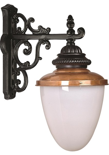 BAP-68071-BKR-OP Kahverengi/Siyah Boyalı Dış Mekan Aydınlatma E27 Aluminyum Polikarbon Cam 45x20cm
