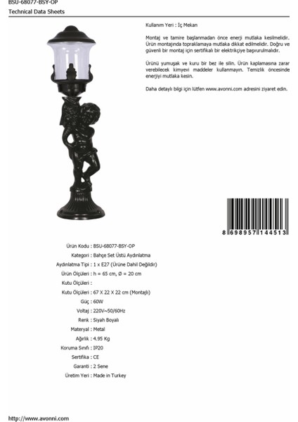 BSU-68077-BSY-OP Siyah Boyalı Dış Mekan Aydınlatma E27 Aluminyum Akrilik Cam 20cm fırsatları