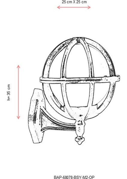 BAP-68078-BSY-M2-OP Siyah Boyalı Dış Mekan Aydınlatma E27 Aluminyum Polietilen Cam 25x25cm modelleri