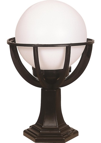 BSU-68080-BSY-M6-KOP Siyah Boyalı Dış Mekan Aydınlatma E27 ABS Polietilen Cam 30cm