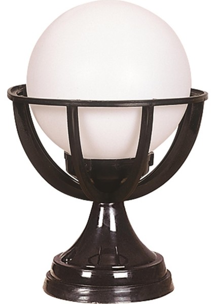 BSU-68080-BSY-M8-KOP Siyah Boyalı Dış Mekan Aydınlatma E27 ABS Polietilen Cam 20cm