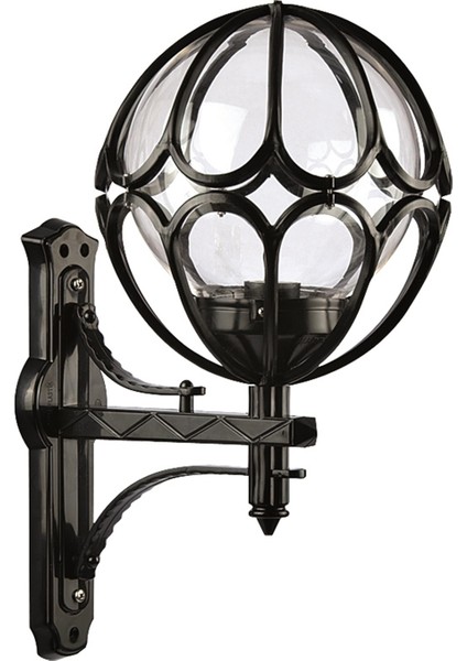 BAP-68081-BSY-M3 Siyah Boyalı Dış Mekan Aydınlatma E27 ABS Akrilik Cam 40x30cm