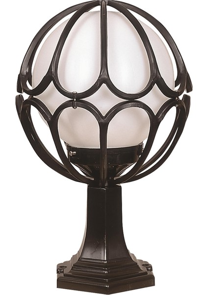 BSU-68081-BSY-M8-KOP Siyah Boyalı Dış Mekan Aydınlatma E27 ABS Polietilen Cam 30cm