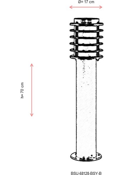 BSU-68128-BSY-B Siyah Boyalı Dış Mekan Aydınlatma E27 Aluminyum Polikarbon Cam 17cm modelleri