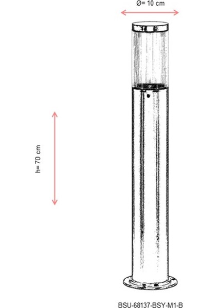 BSU-68137-BSY-M1-B Siyah Boyalı Dış Mekan Aydınlatma E27 Aluminyum Polikarbon Cam 10cm modelleri
