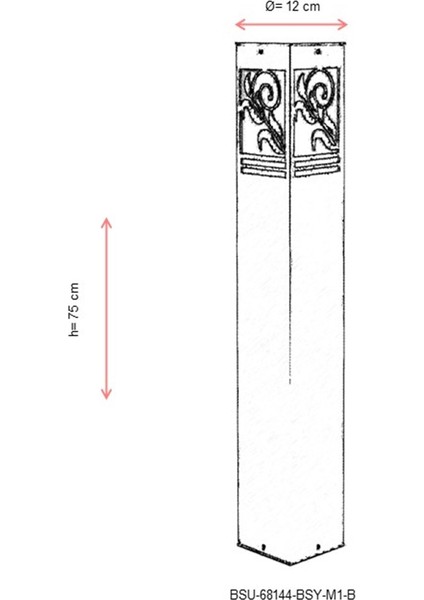 BSU-68144-BSY-M1-B Siyah Boyalı Dış Mekan Aydınlatma E27 Aluminyum Akrilik Cam 12cm modelleri