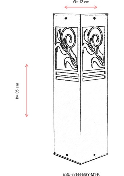 BSU-68144-BSY-M1-K Siyah Boyalı Dış Mekan Aydınlatma E27 Aluminyum Akrilik Cam 12cm modelleri