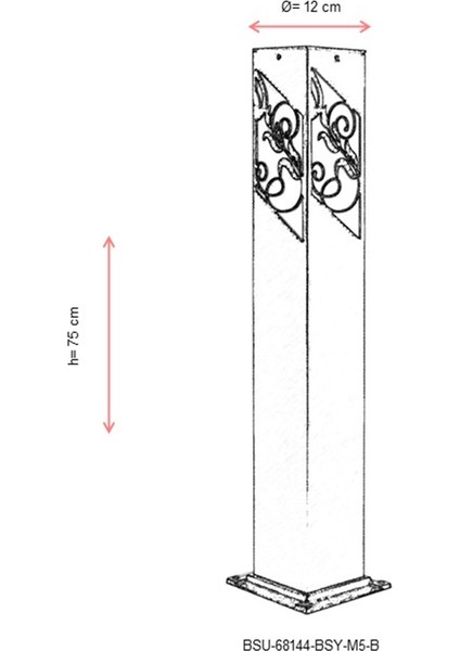 BSU-68144-BSY-M5-B Siyah Boyalı Dış Mekan Aydınlatma E27 Aluminyum Akrilik Cam 12cm modelleri
