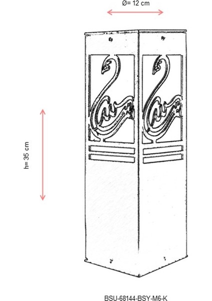 BSU-68144-BSY-M6-K Siyah Boyalı Dış Mekan Aydınlatma E27 Aluminyum Akrilik Cam 12cm modelleri