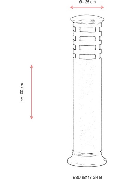 BSU-68148-GR-B Gri Boyalı Dış Mekan Aydınlatma E27 Aluminyum Polikarbon/Akrilik Cam 25cm modelleri